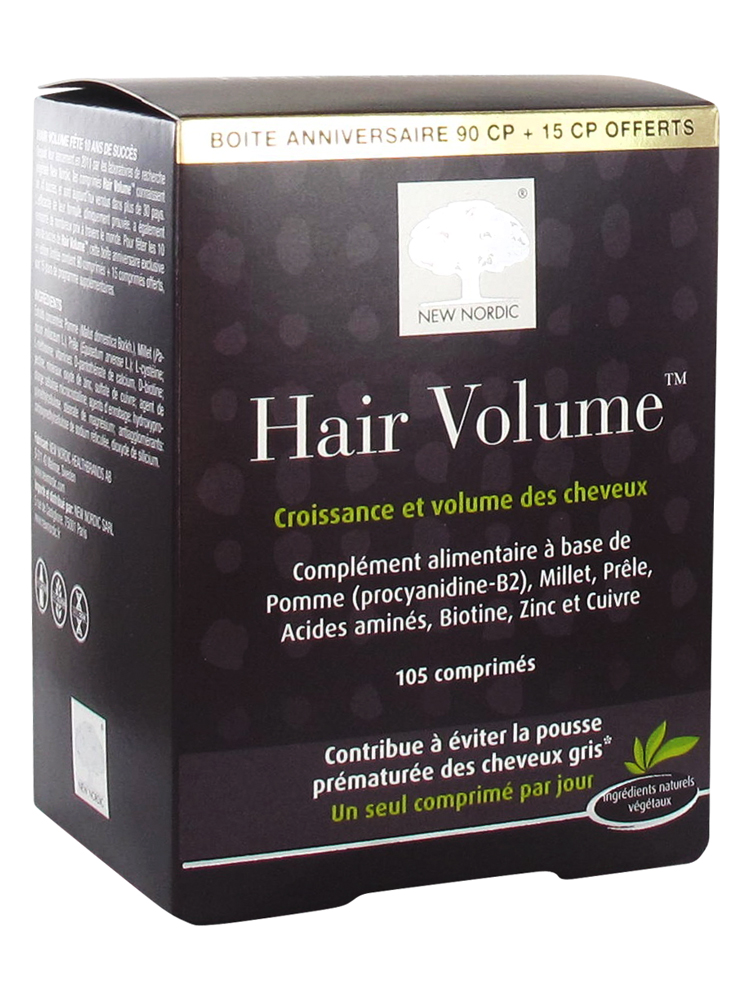 Complément Alimentaire Hair Volume 90 Comprimés + 15 Comprimés Bonus